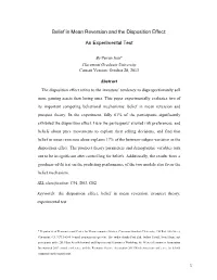 Belief in Mean Reversion and the Disposition Effect