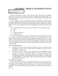Chapter 8 – Deeds & Transfer of Title