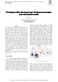 Developing Mobile Educational Apps: Development Strategies, Tools and Business Models