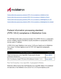 Federal Information Processing Standard (FIPS 140-2) Compliance in Mobileiron Core