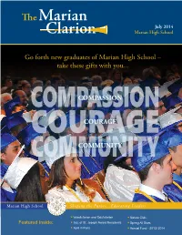Go Forth New Graduates of Marian High School – Take These Gifts with You