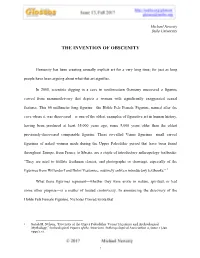 The Invention of Obscenity