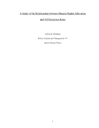 A Study of the Relationship Between Mineral Rights Allocation