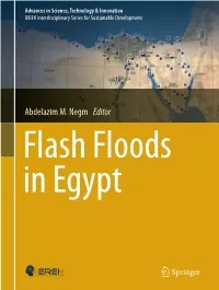 Abdelazim M. Negm Editor Flash Floods in Egypt Advances in Science, Technology & Innovation