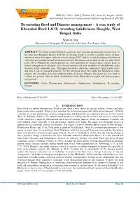 Devastating Flood and Disaster Management – a Case Study of Khanakul Block I & II; Arambag Subdivision, Hooghly, West Bengal, India