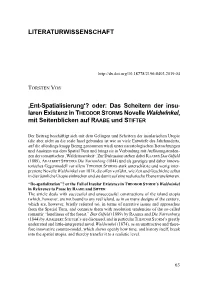 Ent-Spatialisierungâ•Ÿ? Oder: Das Scheitern Der Insularen Existenz In