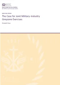 The Case for Joint Military–Industry Greyzone Exercises