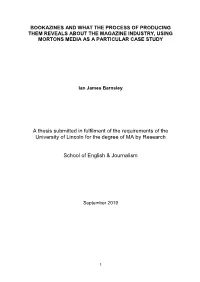A Thesis Submitted in Fulfilment of the Requirements of the University of Lincoln for the Degree of MA by Research