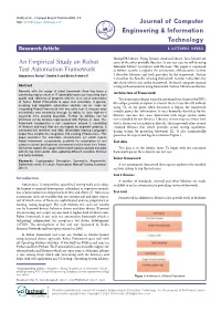 An Empirical Study on Robot Test Automation Framework