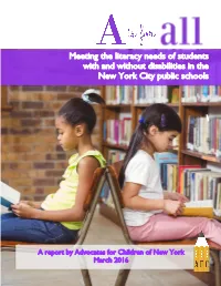 Evidence-Based Literacy Instruction and Intensive Interventions to Students, Including Those with a Range of Disabilities, at All Grade Levels