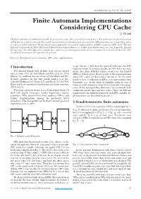 Finite Automata Implementations Considering CPU Cache J