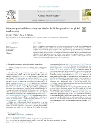 Microencapsulated Diets to Improve Bivalve Shellfish Aquaculture For
