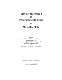 Text Preprocessing in Programmable Logic