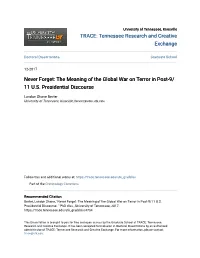 The Meaning of the Global War on Terror in Post-9/11 U.S. Presidential Discourse