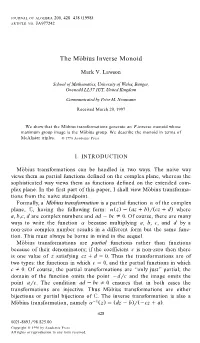 The Mobius Inverse Monoid