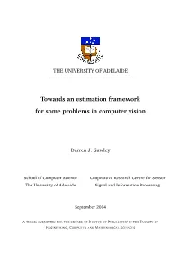 Towards an Estimation Framework for Some Problems in Computer Vision