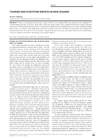 2.5 Tourism and Ecosystem Services in New Zealand