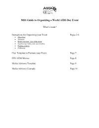 AMA-MSS Guide to Organizing a World AIDS Day Event
