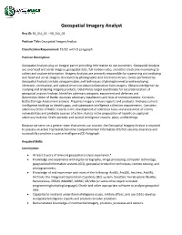 Geospatial Imagery Analyst