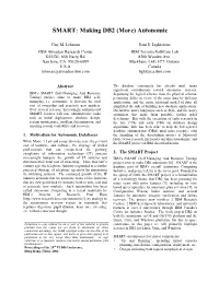 SMART: Making DB2 (More) Autonomic