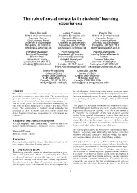 The Role of Social Networks in Students' Learning Experiences