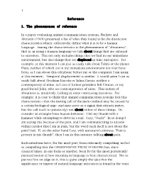 1 Reference 1. the Phenomenon Of