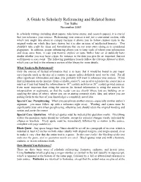 A Guide to Scholarly Referencing and Related Issues Tim Büthe November 2003