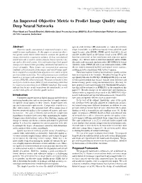 An Improved Objective Metric to Predict Image Quality Using Deep Neural Networks