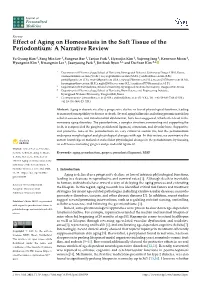 Effect of Aging on Homeostasis in the Soft Tissue of the Periodontium: a Narrative Review
