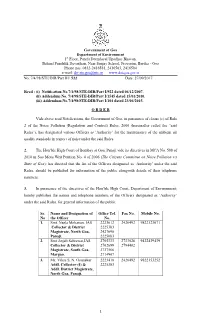 Government of Goa Department of Environment 1 Floor, Pandit Deendayal Upadhay Bhavan, Behind Pundalik Devasthan, Near Sanjay