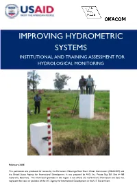 Improving Hydrometric Systems Institutional and Training Assessment for Hydrological Monitoring