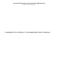 Pharmaceutical Appendix to the Harmonized Tariff Schedule
