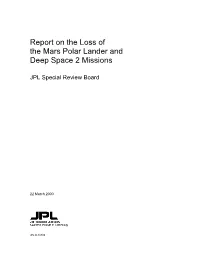 Report on the Loss of the Mars Polar Lander and Deep Space 2 Missions