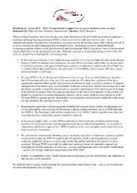 Roadmap for Access 2019 – 2023 ‘Comprehensive Support for Access to Medicines and Vaccines’ Statement by Médecins Sans Frontières International