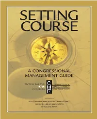 Setting Course: a Congressional Management Guide