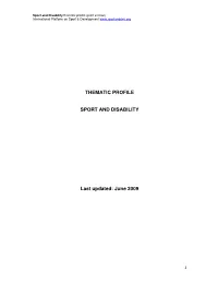 Sport and Disability (Print Version)
