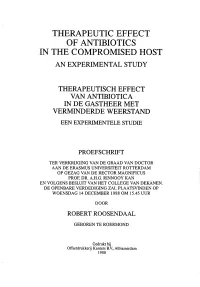 Therapeutic Effect of Antibiotics in the Compromised Host an Experimental Study