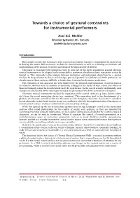 Towards a Choice of Gestural Constraints for Instrumental Performers