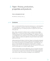 2 Paper. History, Production, Properties and Products