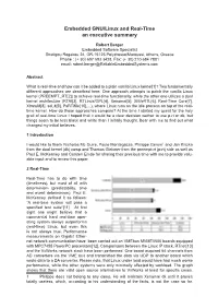 Embedded GNU/Linux and Real-Time an Executive Summary