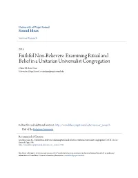 Examining Ritual and Belief in a Unitarian Universalist Congregation Clara M