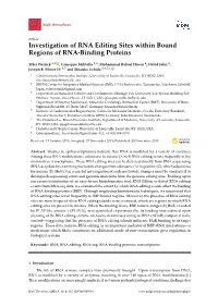 Investigation of RNA Editing Sites Within Bound Regions of RNA-Binding Proteins