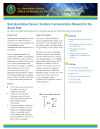 Next-Generation Secure, Scalable Communication Network for the Smart Grid an Advanced Radio Technology That Is Inherently Secure and Robust for Utility Environments
