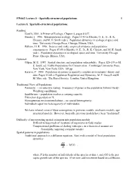 Nf(N) , Lecture 8. Spatially-Structured Populations. Reading: Go