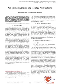 On Prime Numbers and Related Applications
