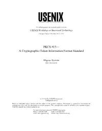 PKCS #15— a Cryptographic-Token Information Format Standard