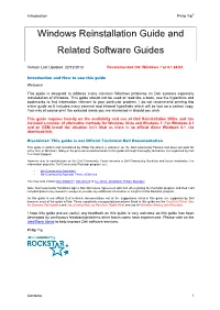 Windows Reinstallation Guide and Related Software Guides
