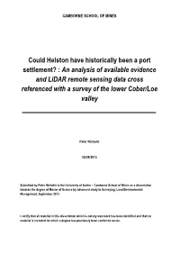 Could Helston Have Historically Been a Port Settlement?