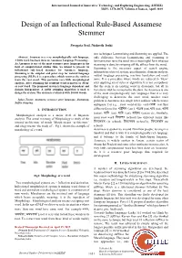 Design of an Inflectional Rule-Based Assamese Stemmer