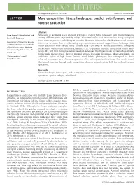 Male Competition Fitness Landscapes Predict Both Forward and Reverse